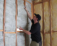 Bulk insulation being installed