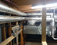 Sekisui Thermobreak thermal tube installed to condenser pipes in Community Hub roof space.